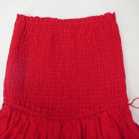 Hollister Womens Strapless Tube Top Dress Size Small Red & Navy Bow - Picture 8 of 8